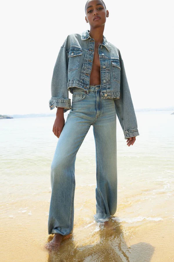 2026 Highwaist Ripped straight fit jeans