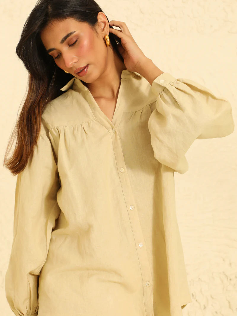 Premium Linen Co-ord Set in Natural Beige