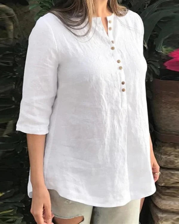 Casual White Pure Cotton Women Top