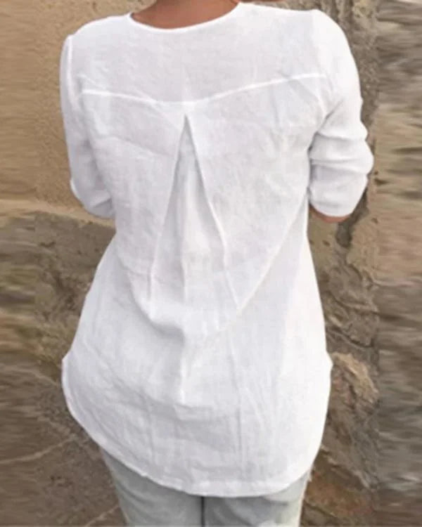 Casual White Pure Cotton Women Top