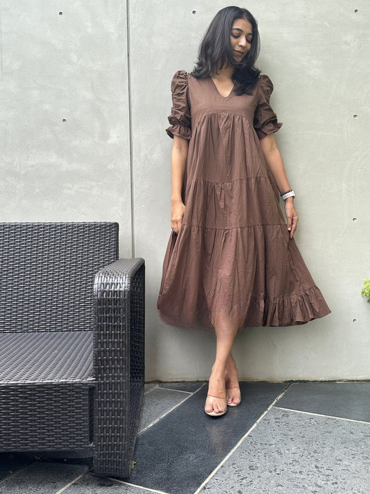 Chocolate MIDI Fairytale Dress with Lining