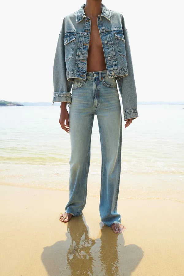 2026 Highwaist Ripped straight fit jeans