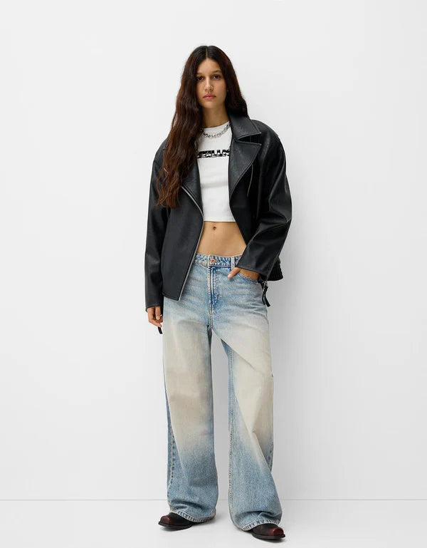 The Catty Vintage Unisex Baggy Jeans (Light Grey)