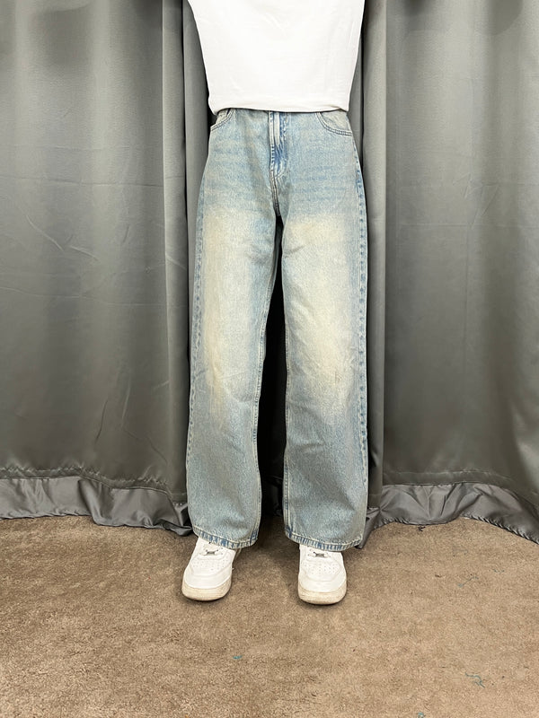 The Catty Vintage Unisex Baggy Jeans (Light Grey)
