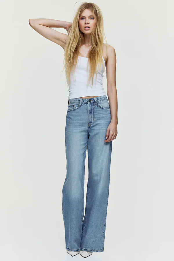Highwaist wide leg denim