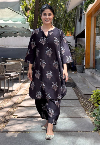 Cotton Handblock Printed Natural Dyed Ajrakh Co-ord Set.