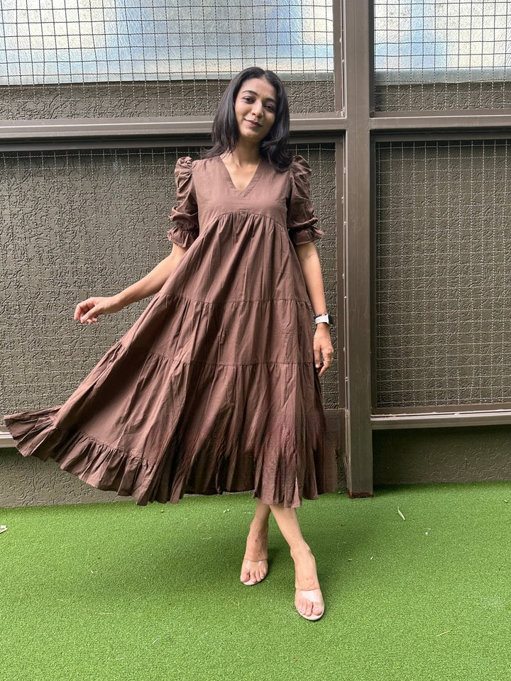 Chocolate MIDI Fairytale Dress with Lining