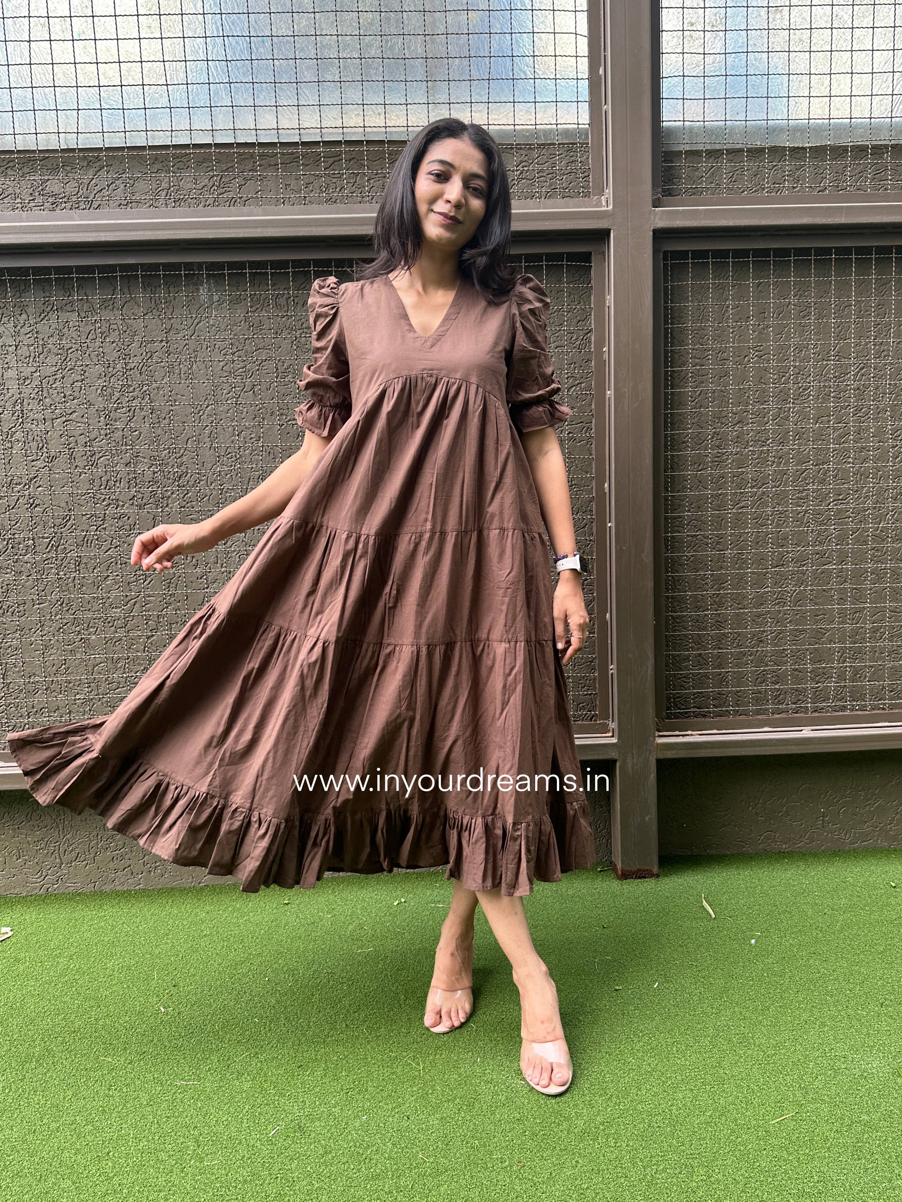 Chocolate MIDI Fairytale Dress with Lining