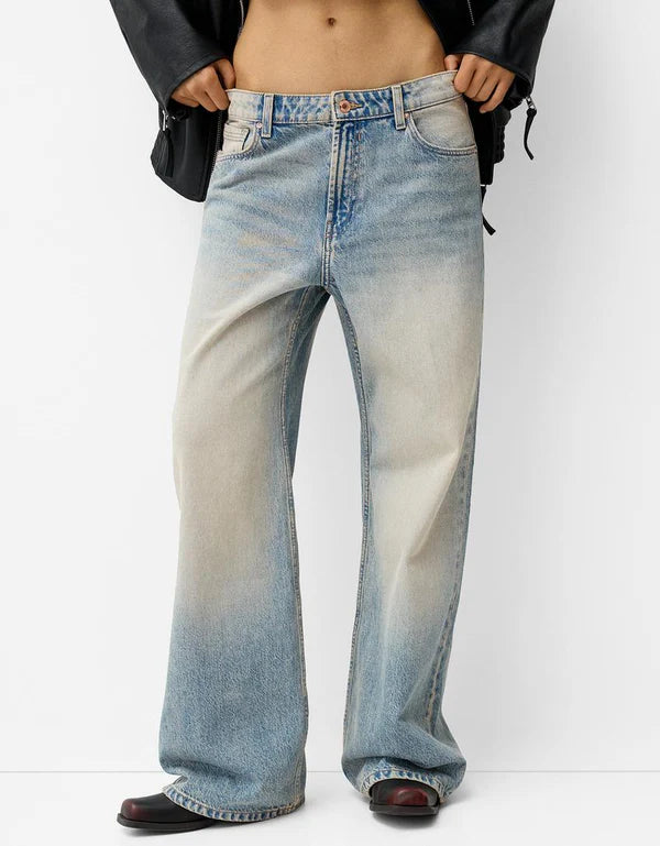 The Catty Vintage Unisex Baggy Jeans (Light Grey)