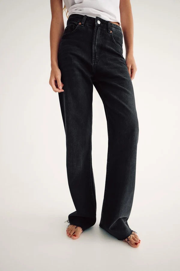 Coal Black High-Rise Denim