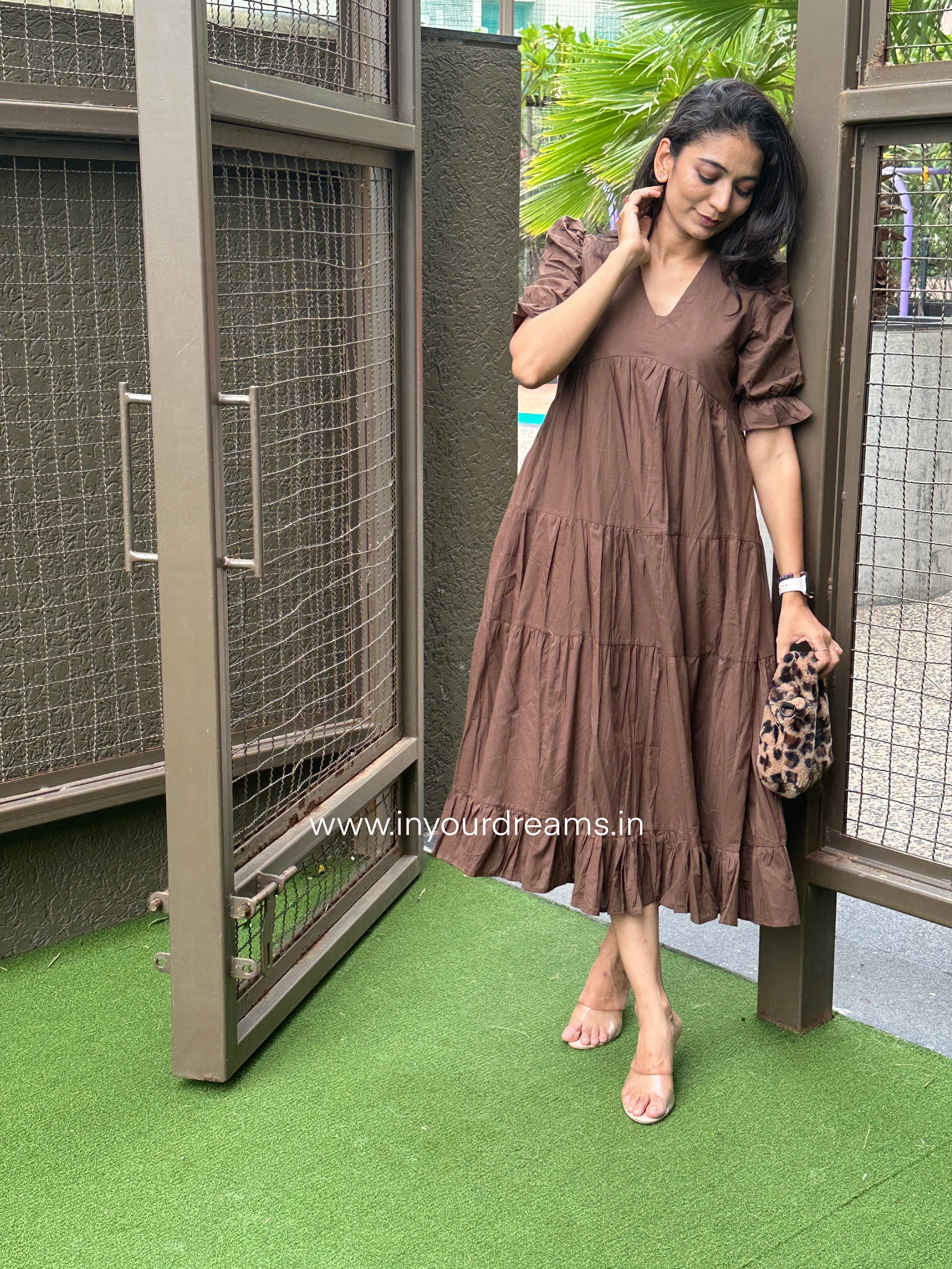 Chocolate MIDI Fairytale Dress with Lining