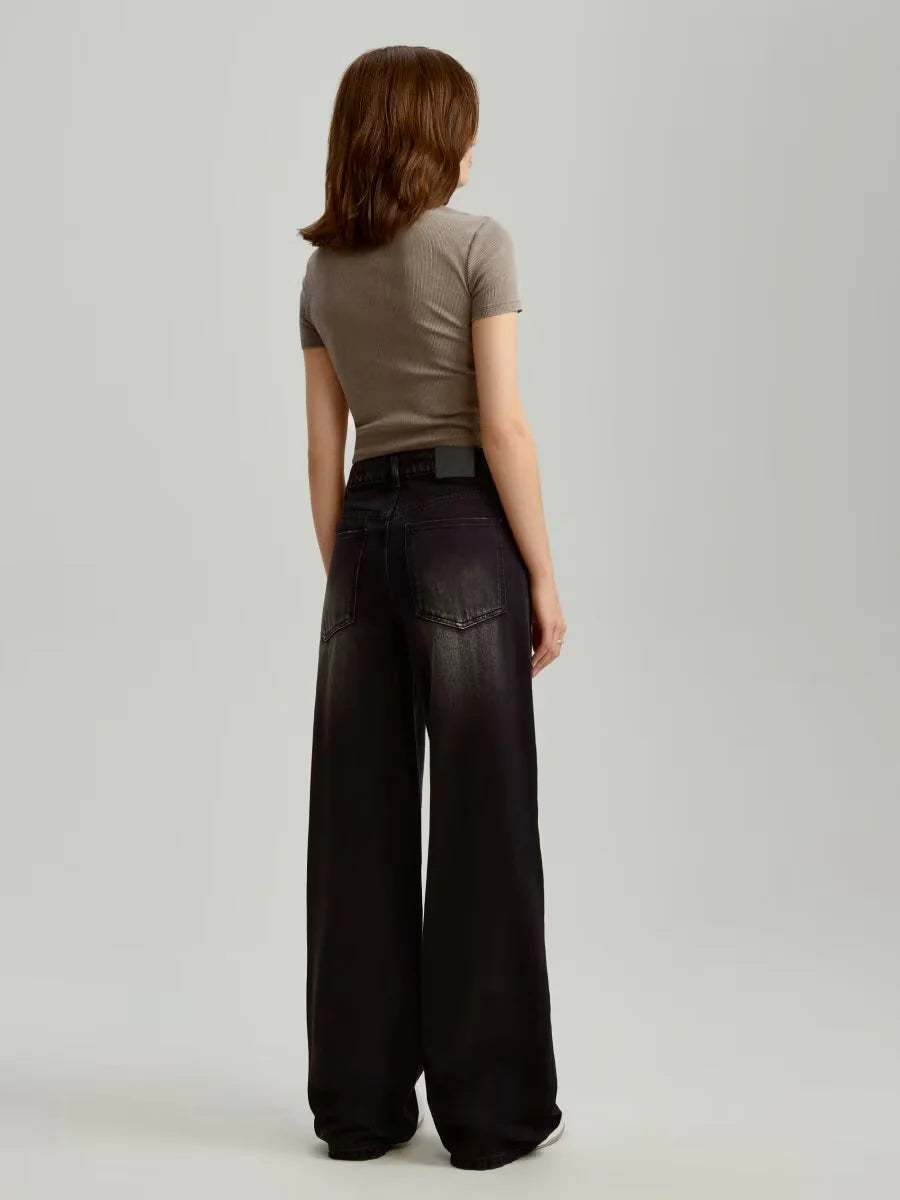 black wash wide leg Jeans