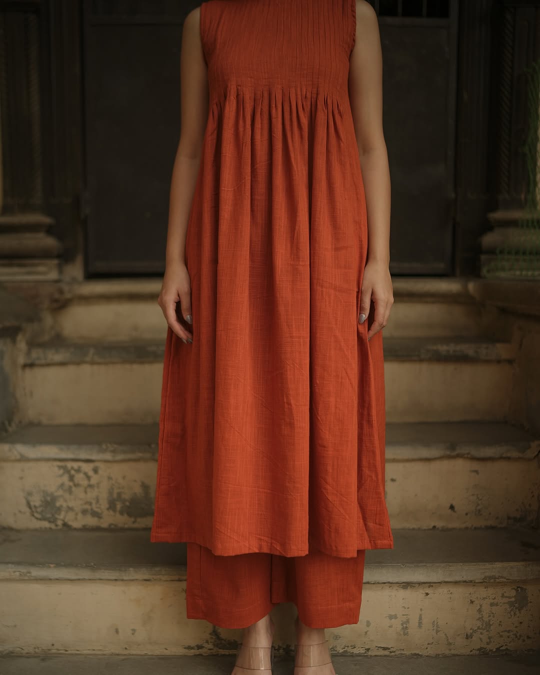 BURNT ORANGE KURTA SET