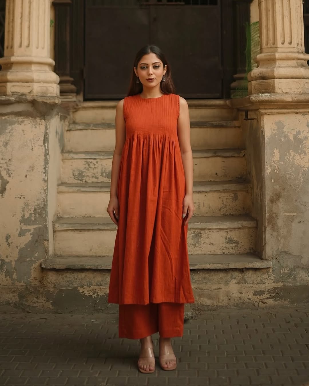 BURNT ORANGE KURTA SET