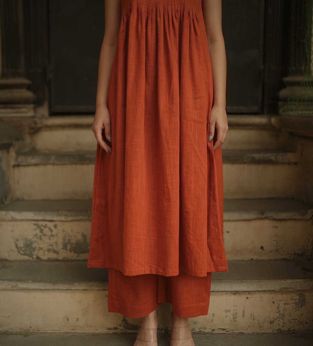 BURNT ORANGE KURTA SET