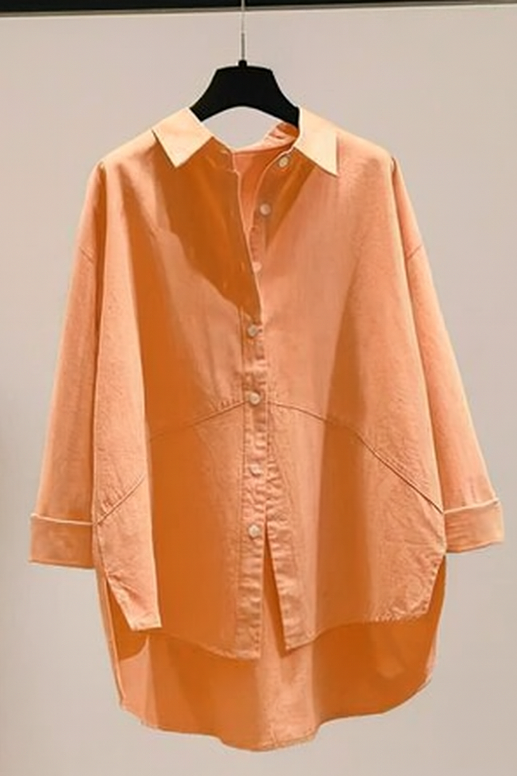 Women's Simple Solid Color Daily Wear Buttoned Shirt,Long Sleeve Tops