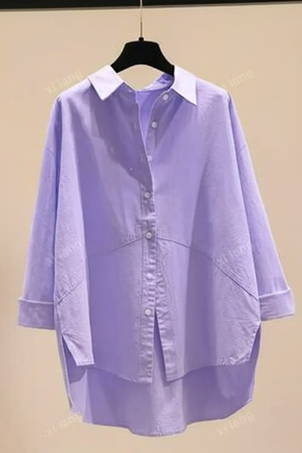 Women's Simple Solid Color Daily Wear Buttoned Shirt,Long Sleeve Tops