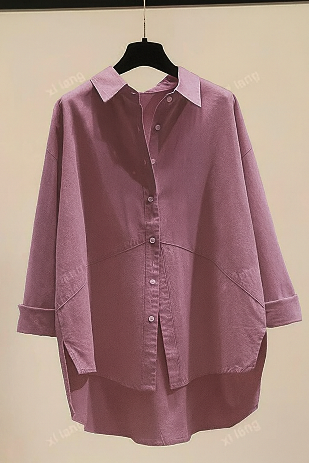 Women's Simple Solid Color Daily Wear Buttoned Shirt,Long Sleeve Tops