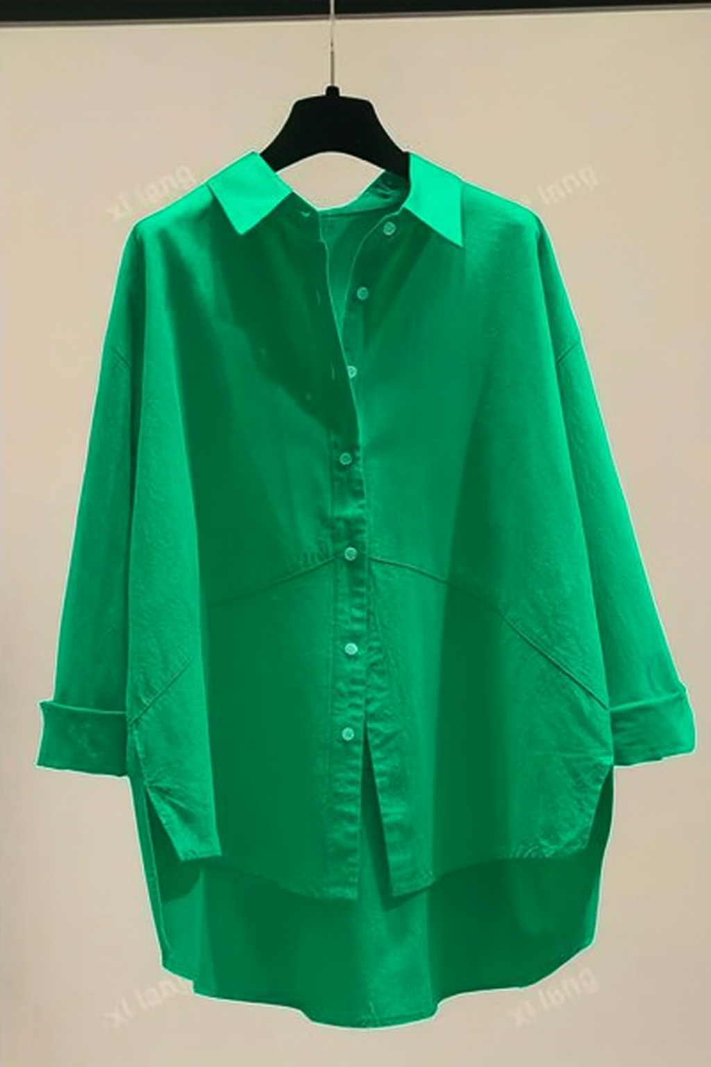 Women's Simple Solid Color Daily Wear Buttoned Shirt,Long Sleeve Tops