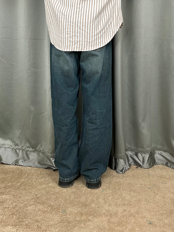 Unisex Highwaist Green vintage wide-leg Baggy jeans