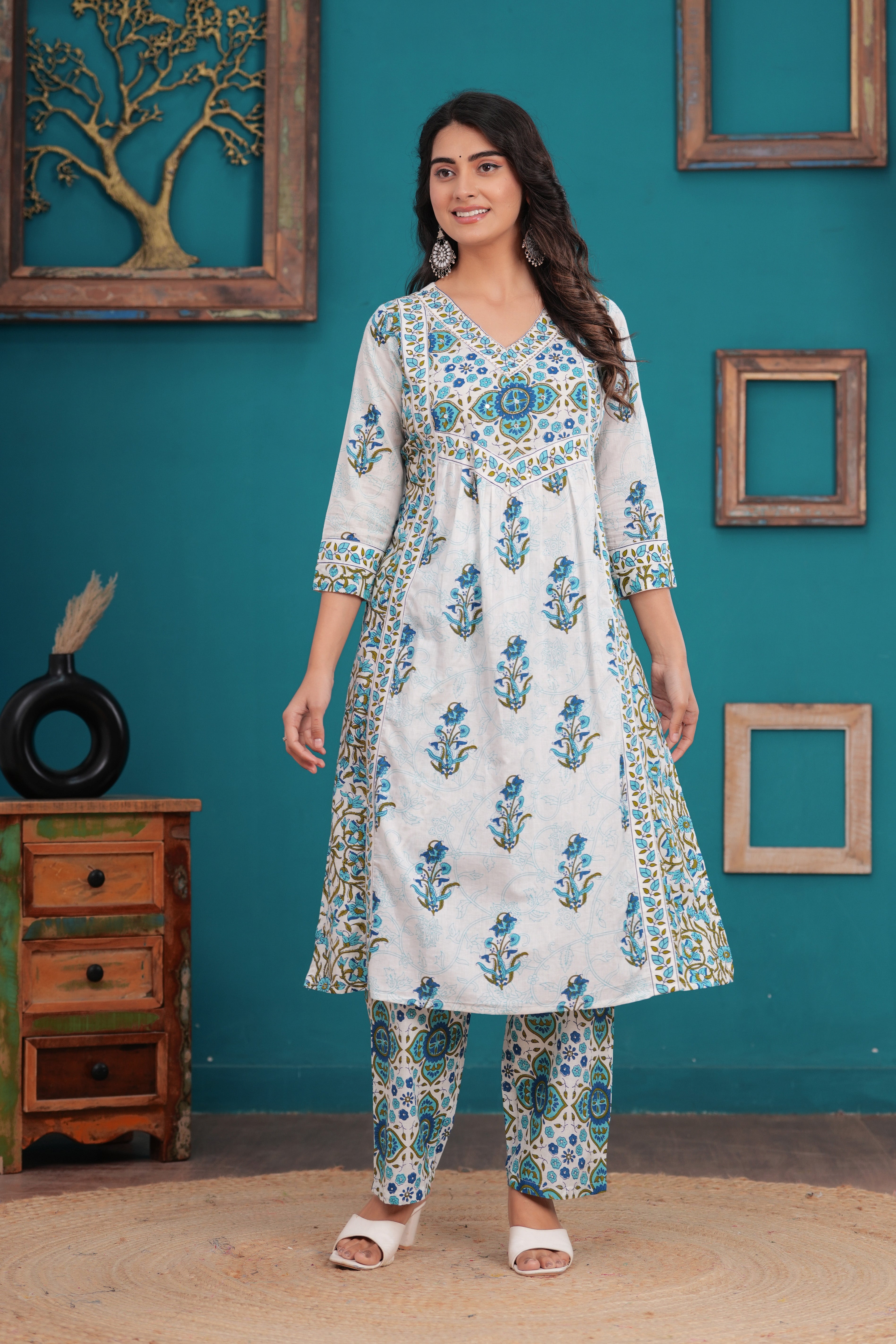 Women Pure Cotton Kurta Pant Dupatta Set