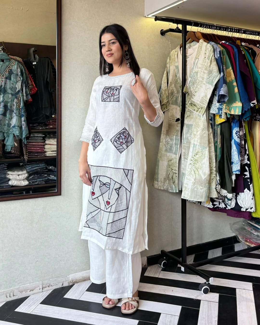 LATEST COTTON WITH EMBROIDERY WORK KURTI PLAZO