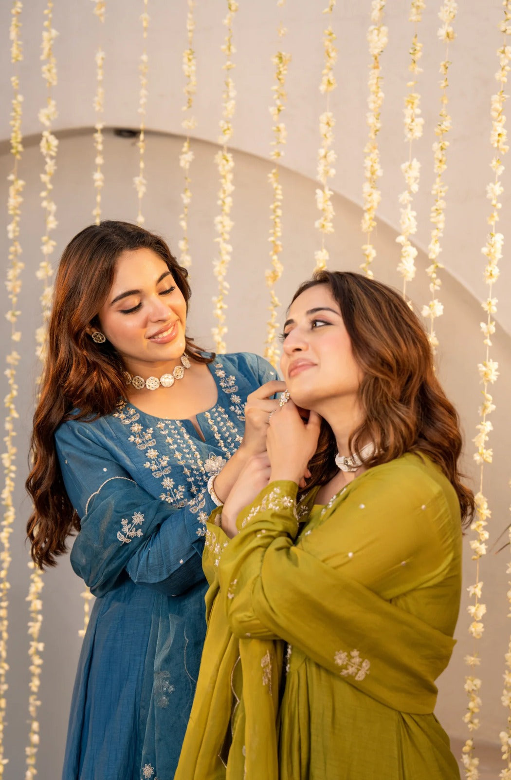 Elegant Olive Green Embroidered Anarkali Kurta Set with Dupatta for Women