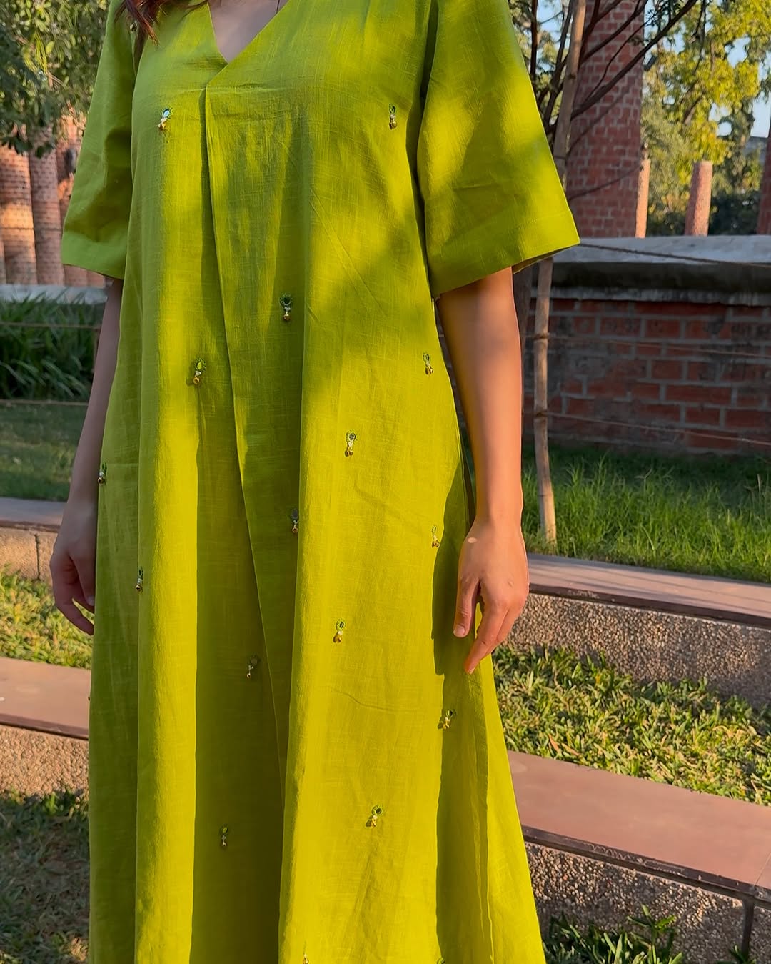Comfortable Flared Parrot Green Kurta Palazzo Set
