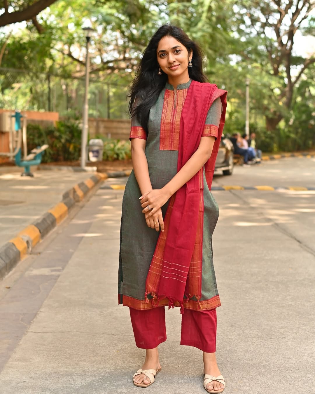Improbable Kanchi Cotton Suit Set With Jaquard Dupatta