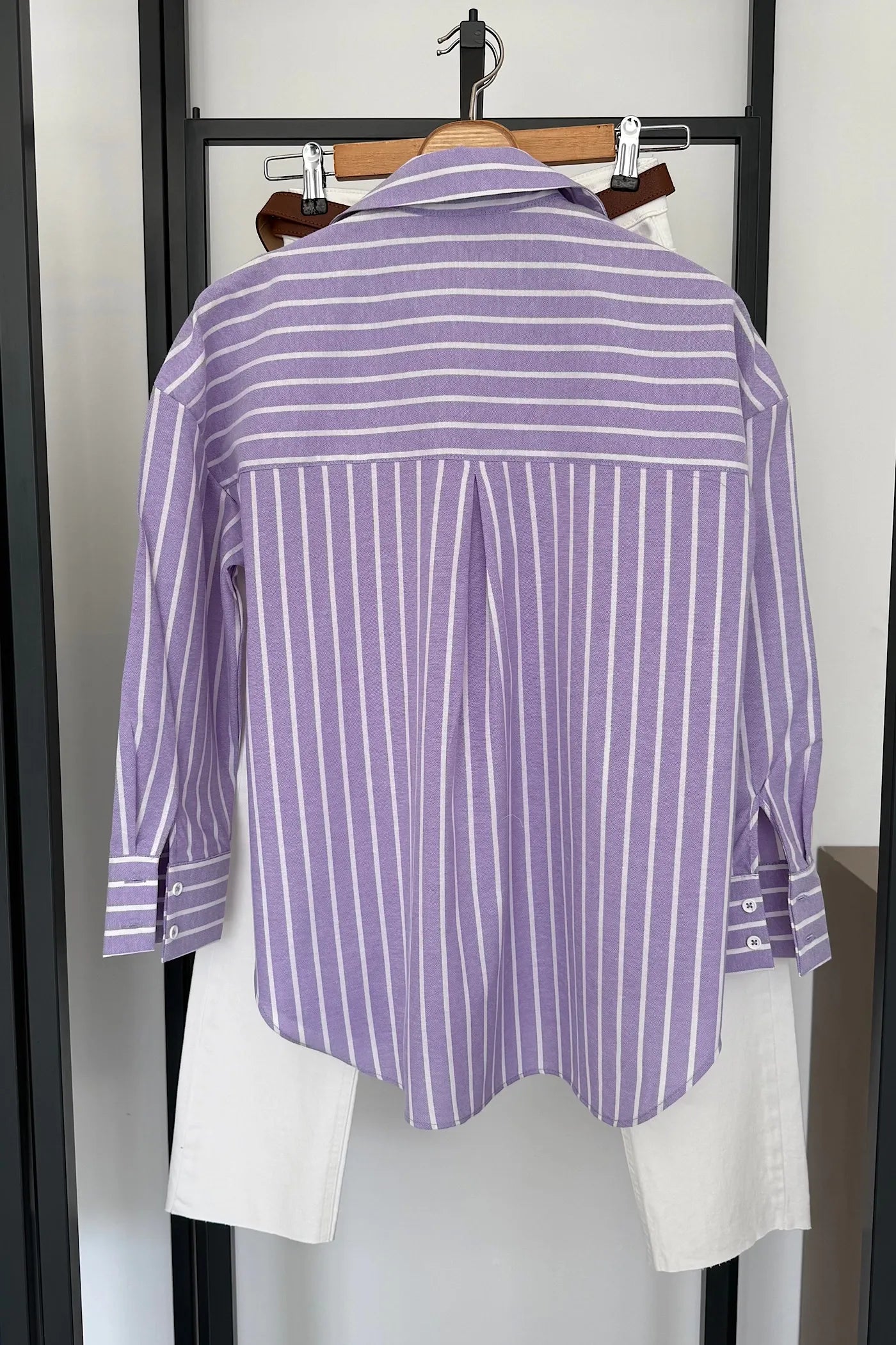 Premium Striped Shirt Violet