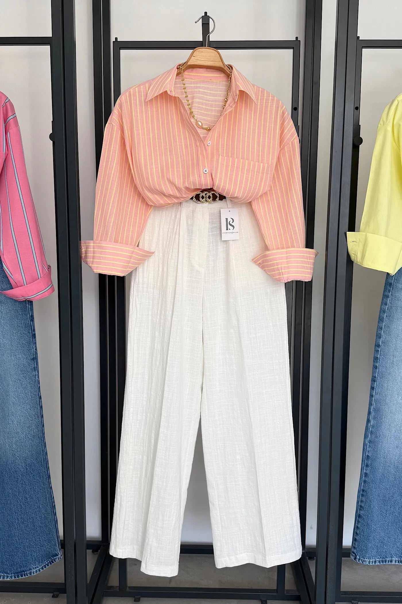 Premium Striped Shirt Orange
