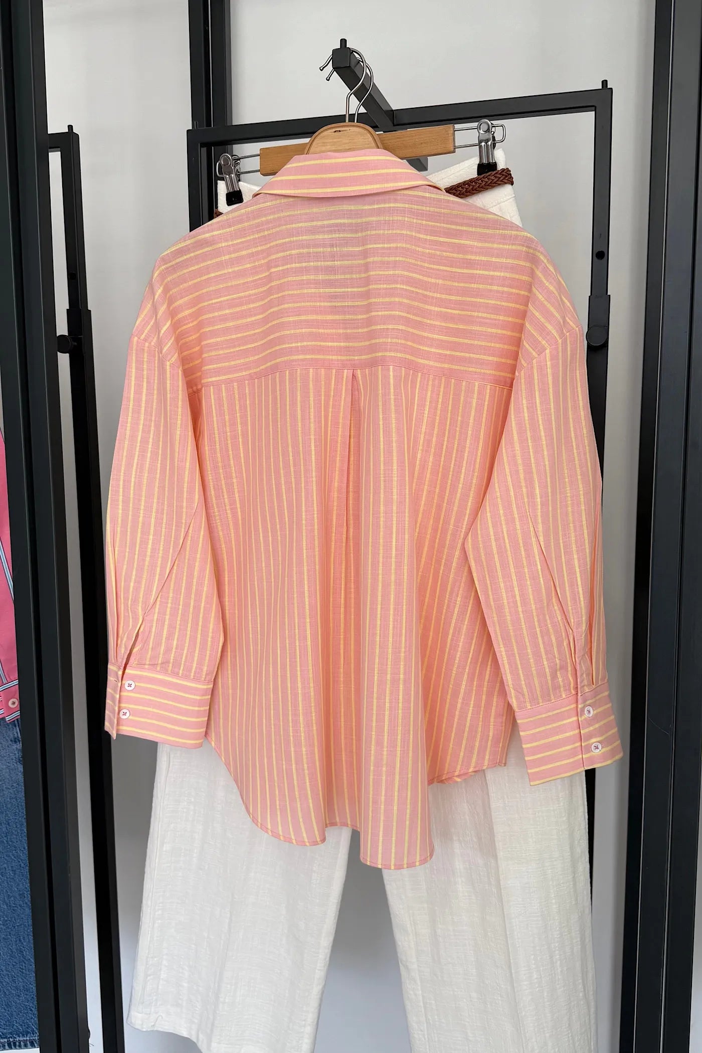 Premium Striped Shirt Orange