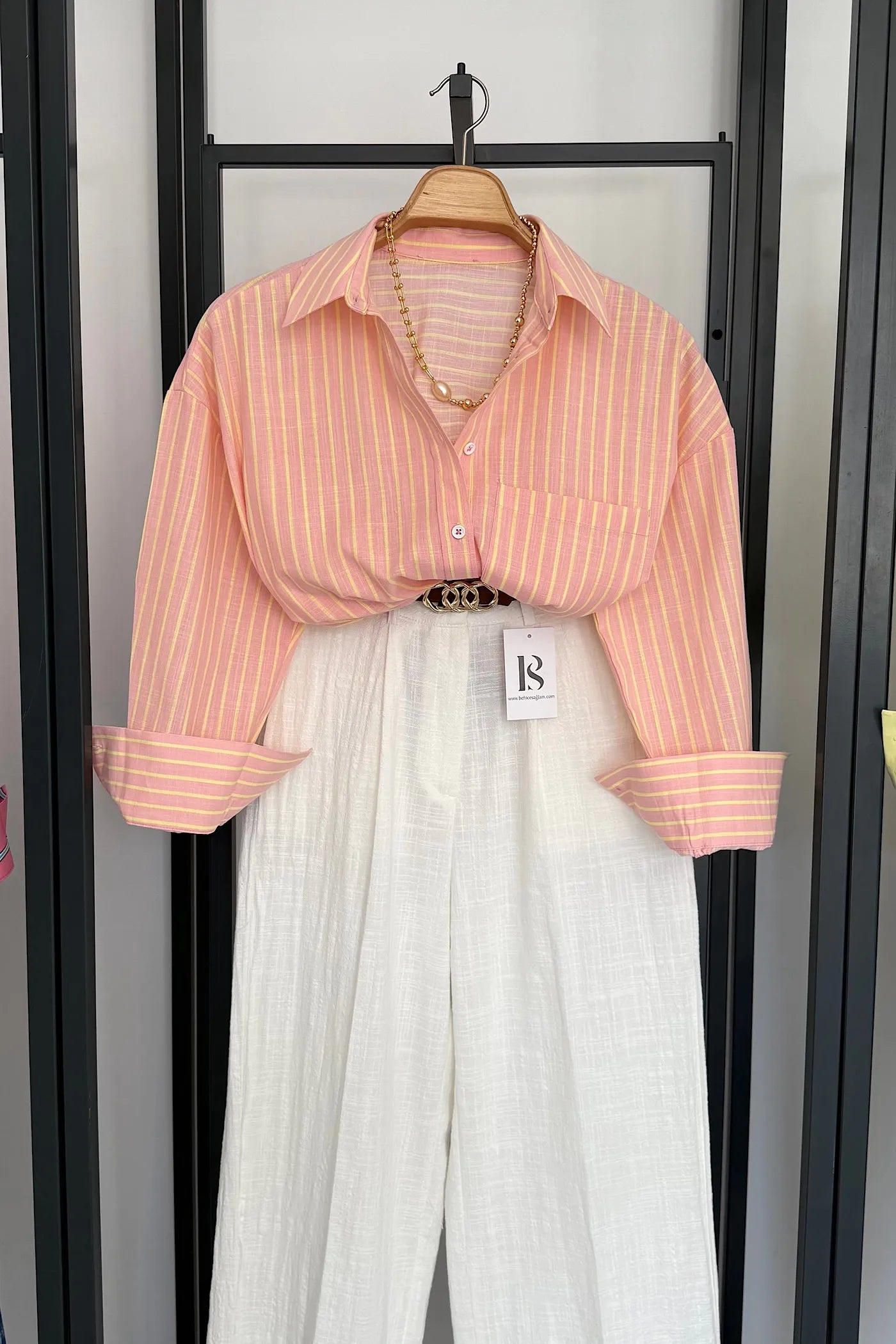 Premium Striped Shirt Orange